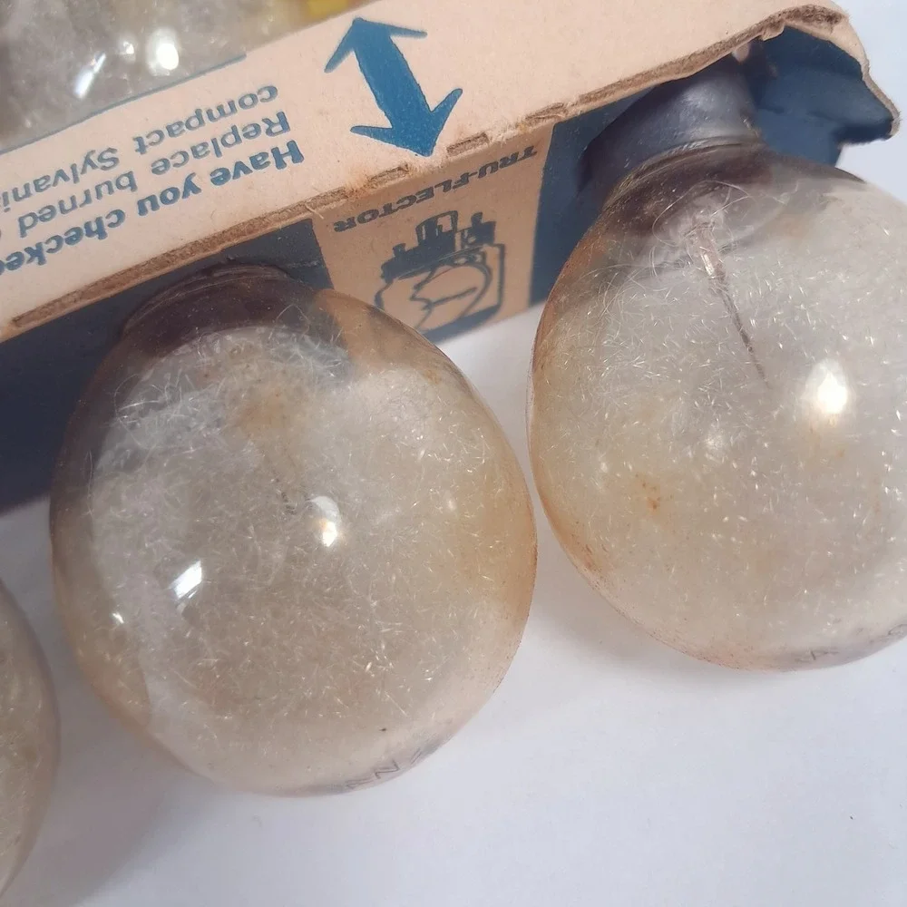 Vintage Sylvania Flashbulbs Blue Dot Press 25 P25 clear camera box set 12